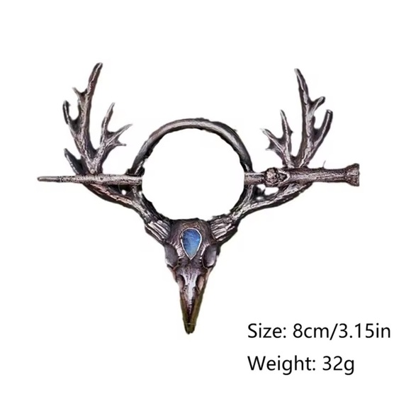 Witchy Antler Skull Hair Barrette main image 8